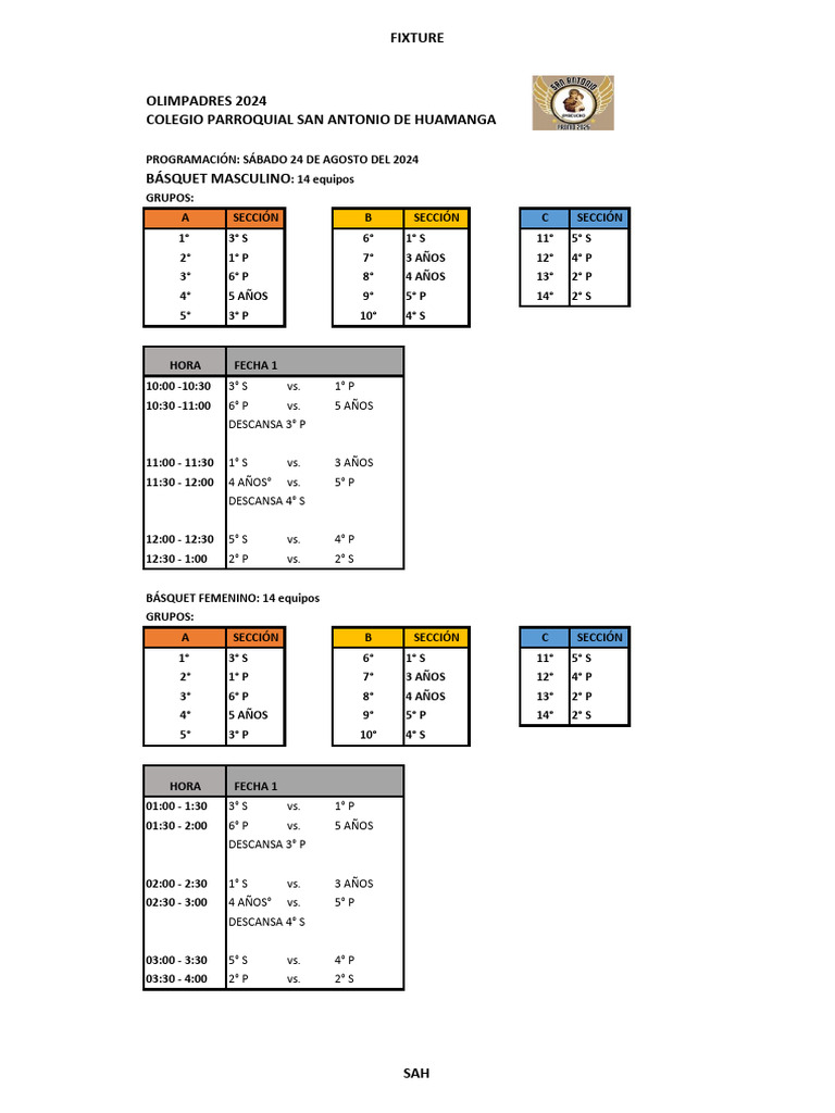 Fixture 24 8 2024 Pdf