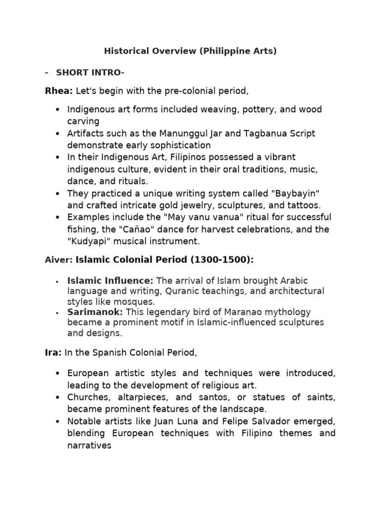 Script For Historical Overview | PDF