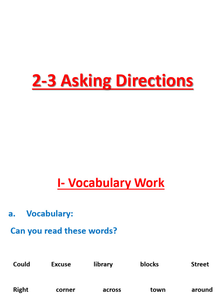 Asking Directions ( ) | PDF