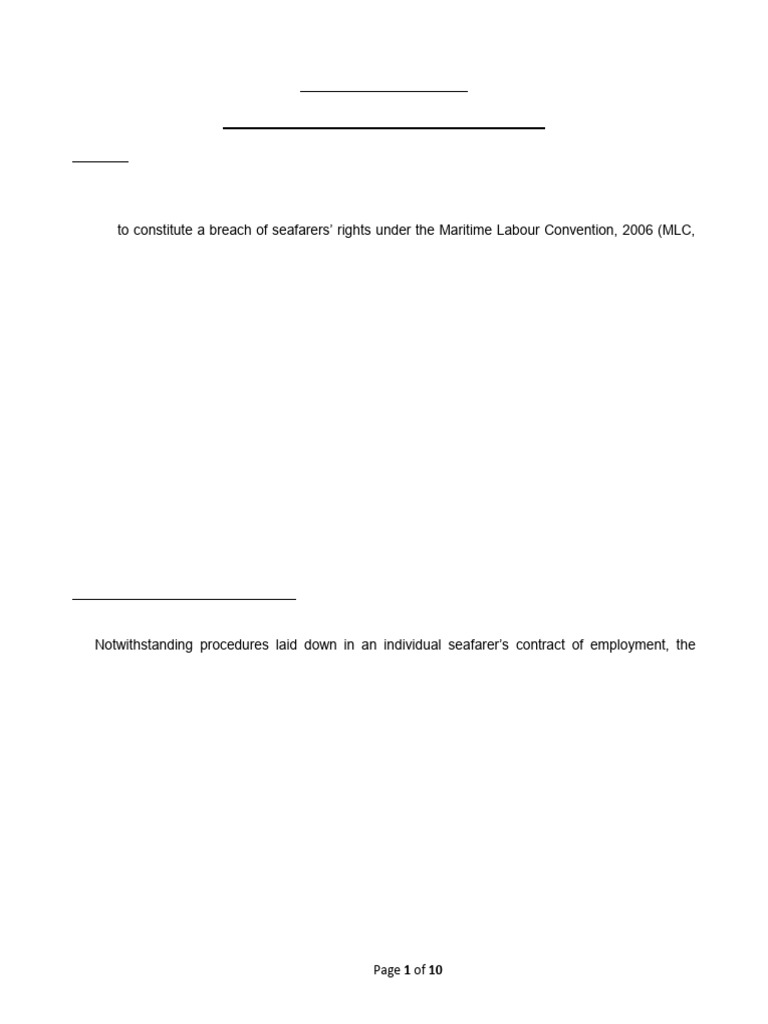 Onboard Complaint Procedure Latest | PDF