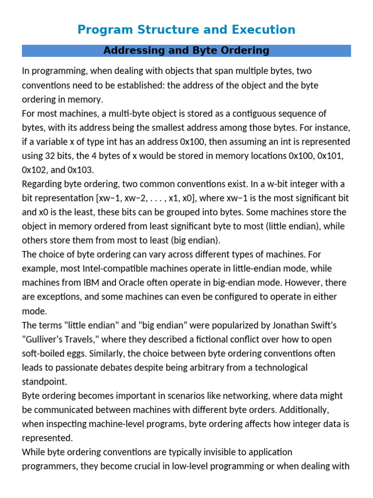 Program Structure and Execution coa | PDF