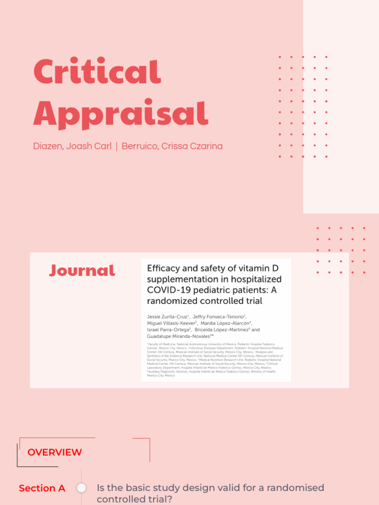 Critical Appraisal | PDF