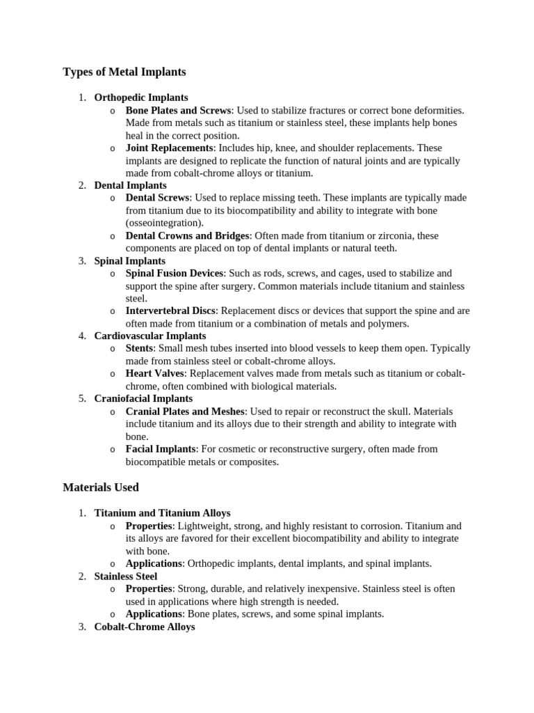Metal Implants | PDF