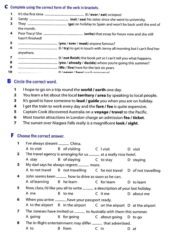 B1 English Exercises Revision Pdf
