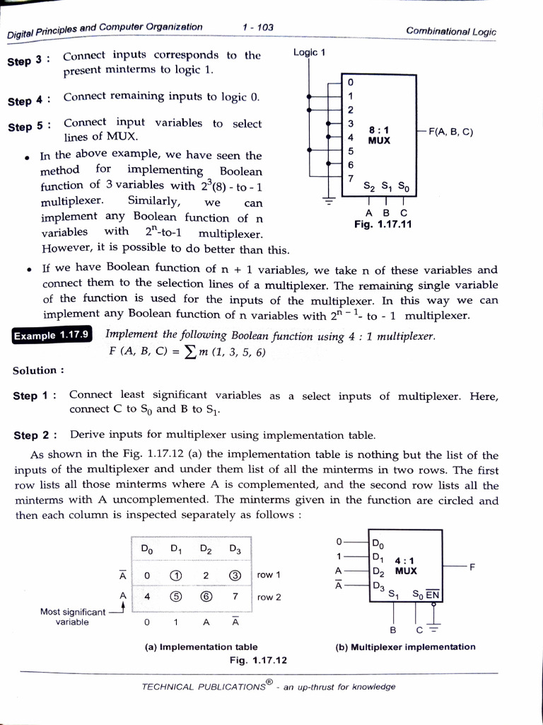 Multiplexer.: Implement The Following Boolean Function Using 4:1 ...