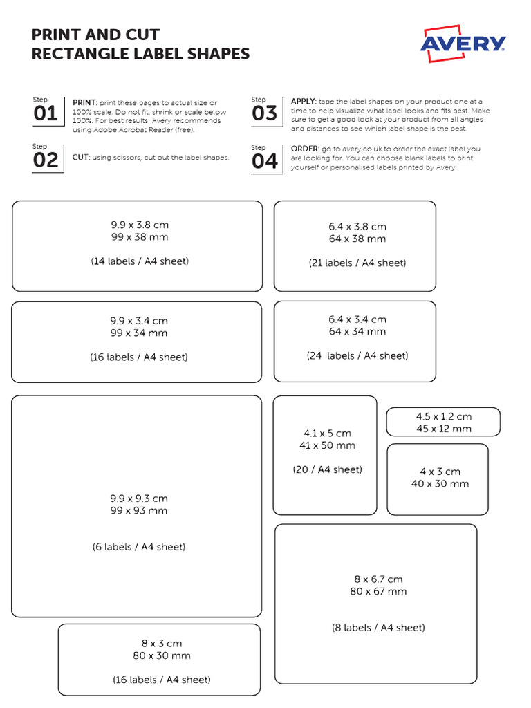 How to Print and Cut Rectangle Labels | PDF