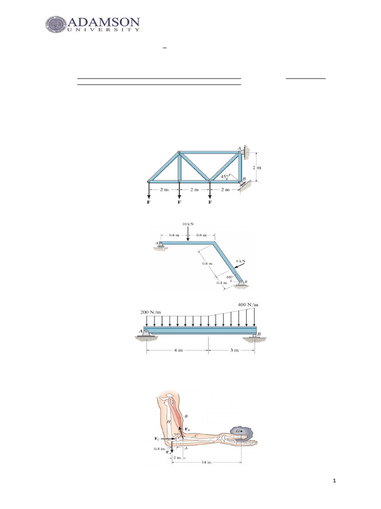 Problem Set No. 3 - Equilibrium of A Rigid Body | PDF