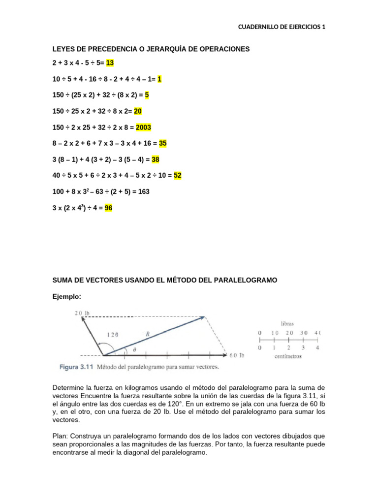 Leyes de Precedencia o Jerarquía de Operaciones | PDF