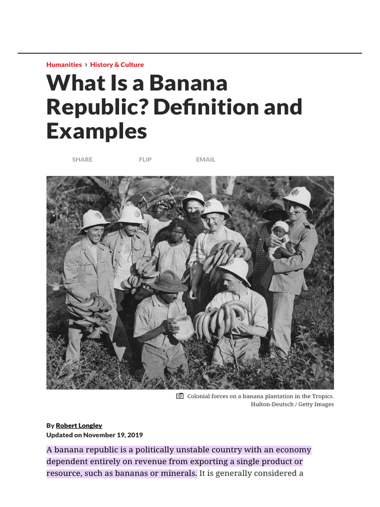 What Is A Banana Republic - Definition and Examples | PDF | Social ...