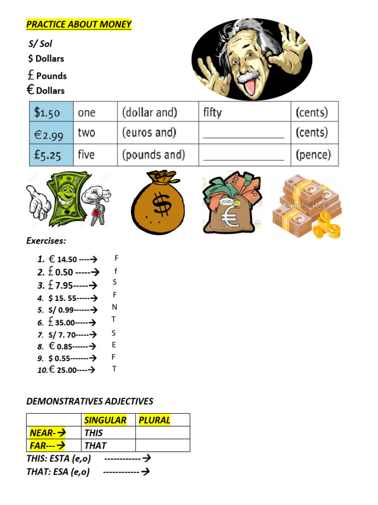Ficha 02 Unit 04 Money How Much Is Are | PDF