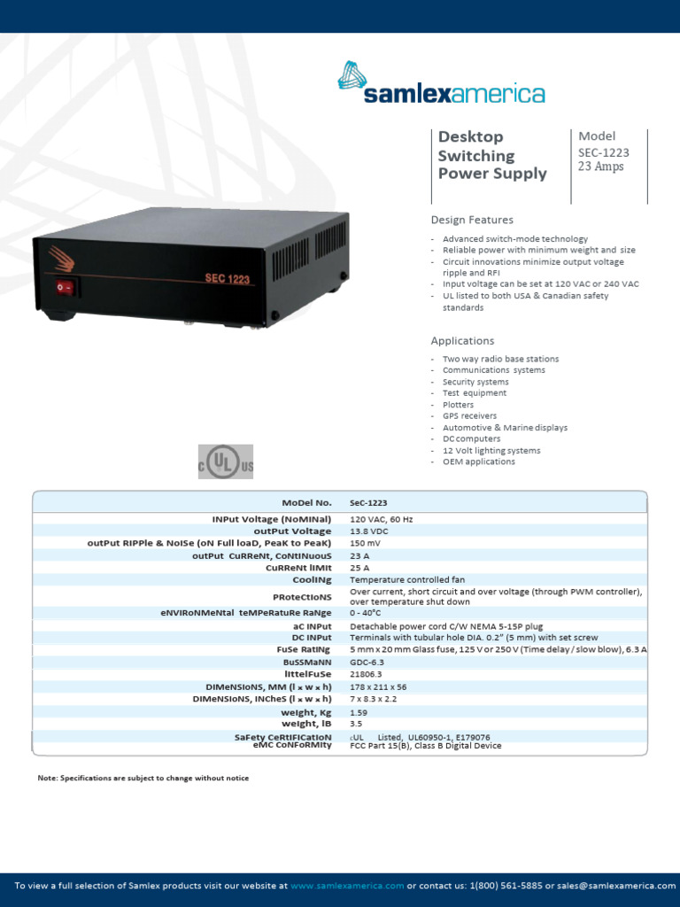 Spec SEC-1223 | PDF