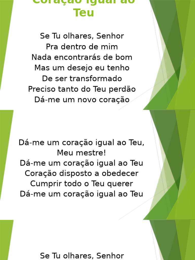 Coração Igual Ao Teu Slides Pdf