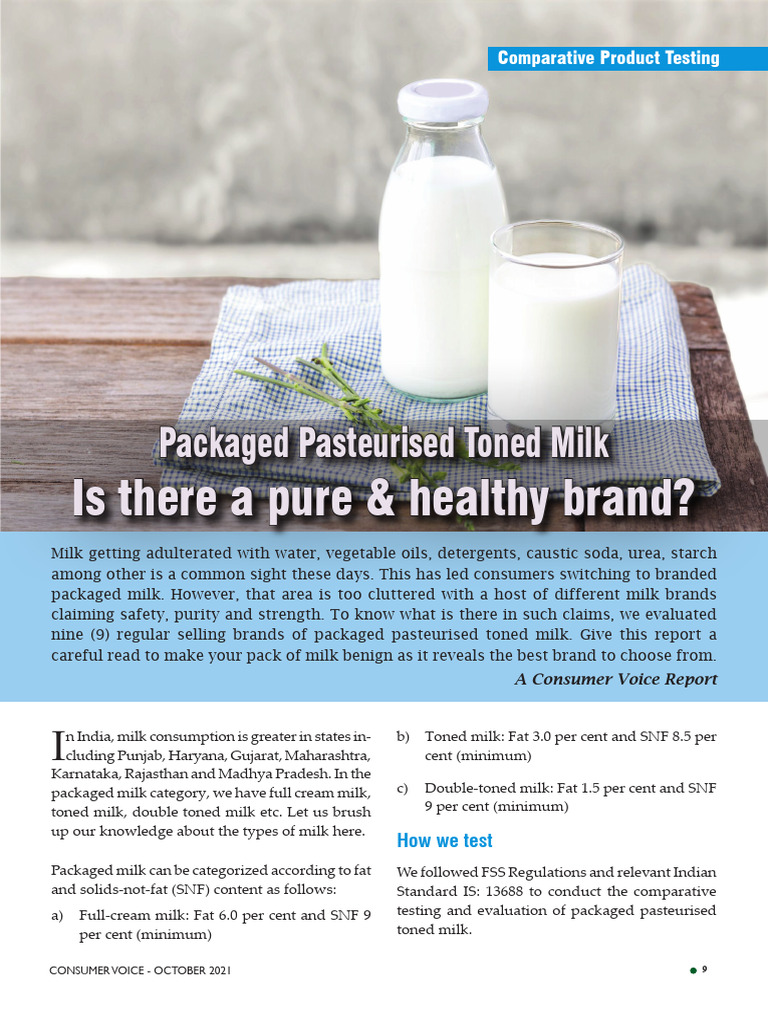 Packaged Toned Milk | PDF