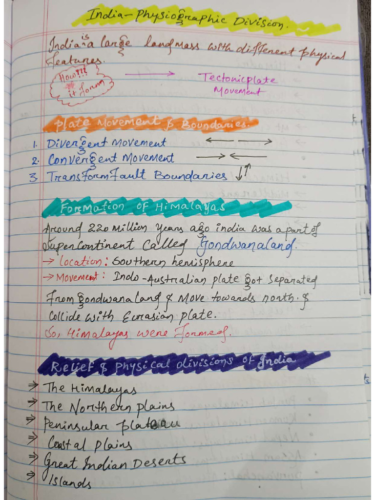 Physiographic Division Of India Pdf