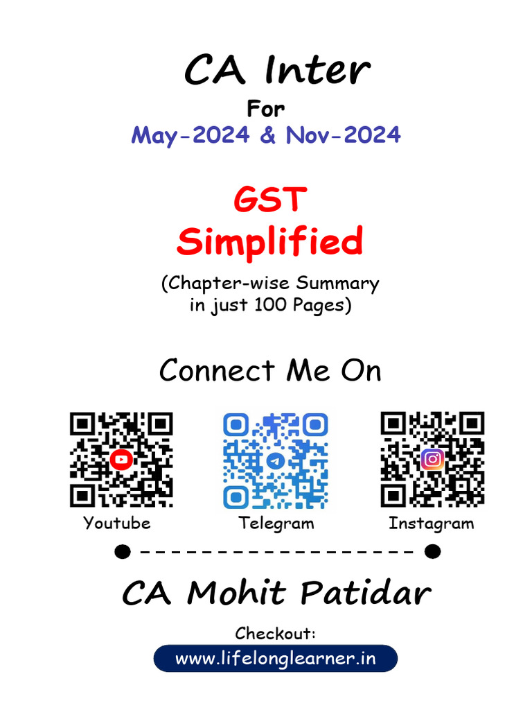 GST Simplified for CA Inter Students | PDF | Taxes | Value Added Tax