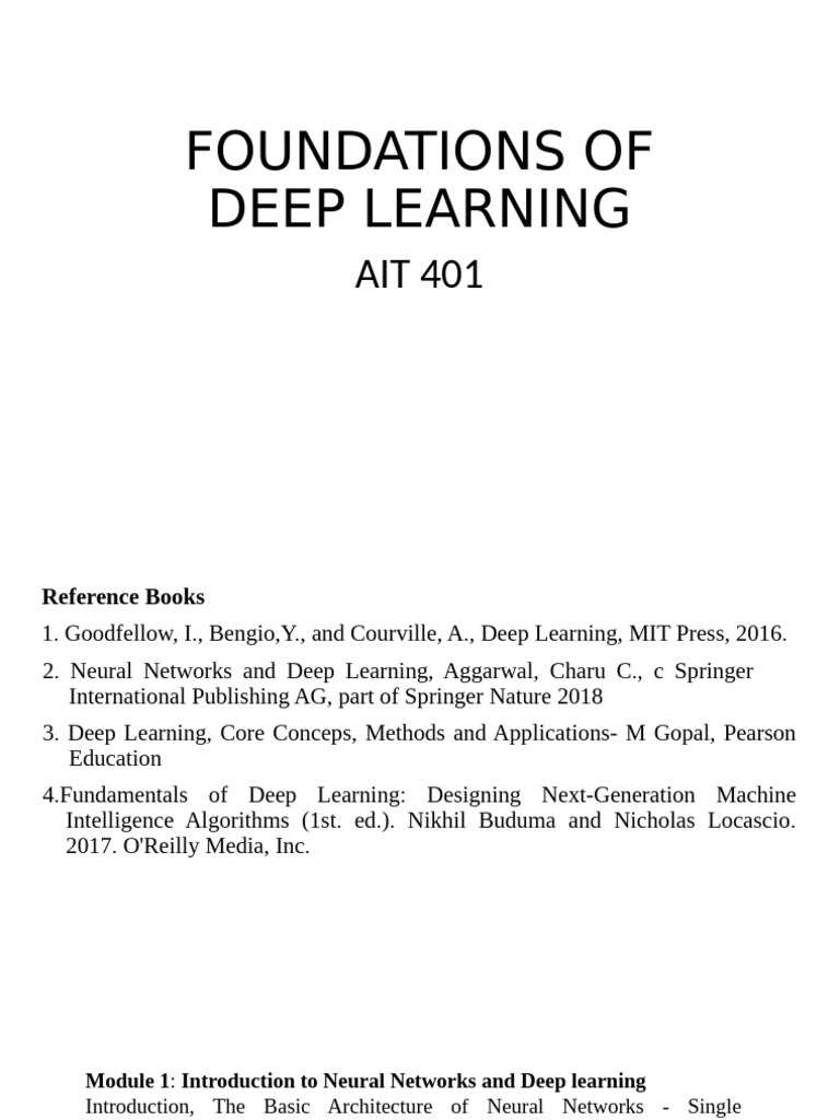 Deep Learning Mod 1 | PDF