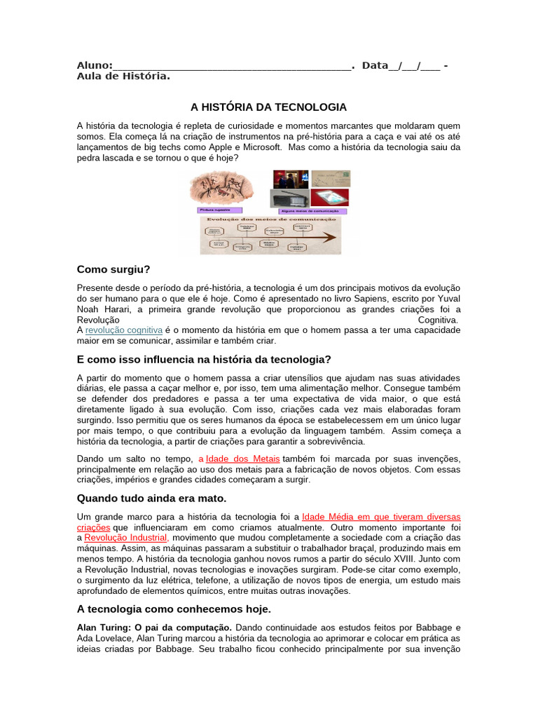 TEXTO HISTÓRIA DA TECNOLOGIA | PDF