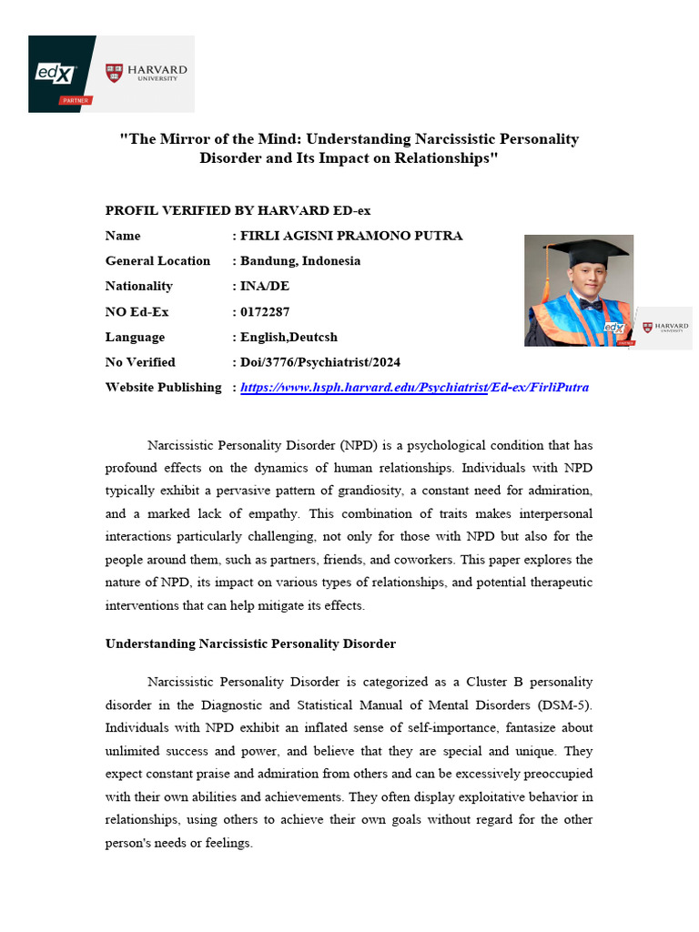 Narsistic Personality Disorder (NPD) Firli Agisni | PDF | Narcissism ...