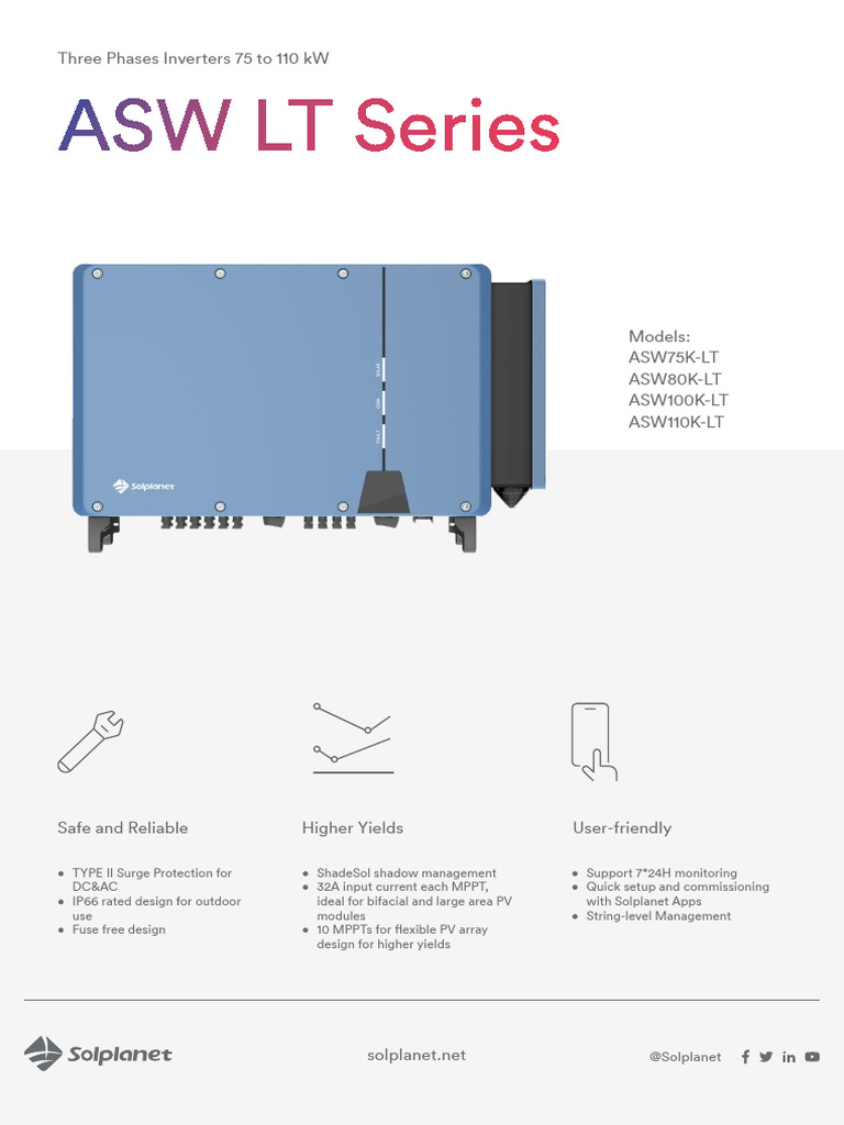 Datasheet Inverter 75K 80K 100K 110K EN - 0524 - Web | PDF