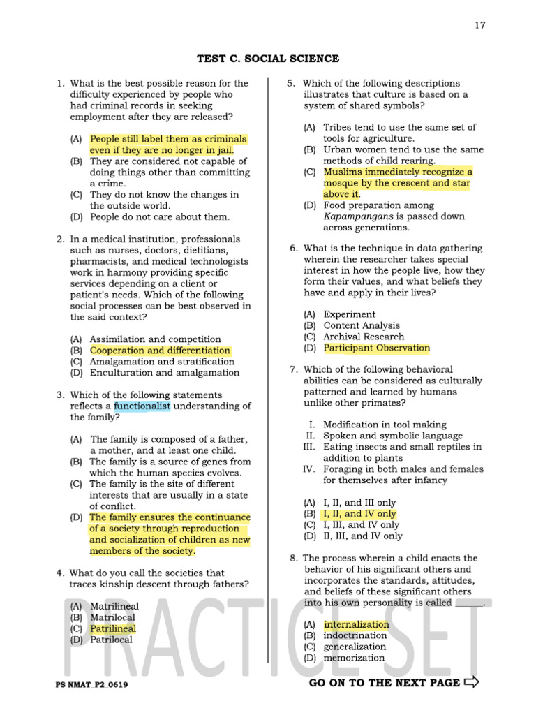 CEM 2019 (Social Science Rationale) | PDF
