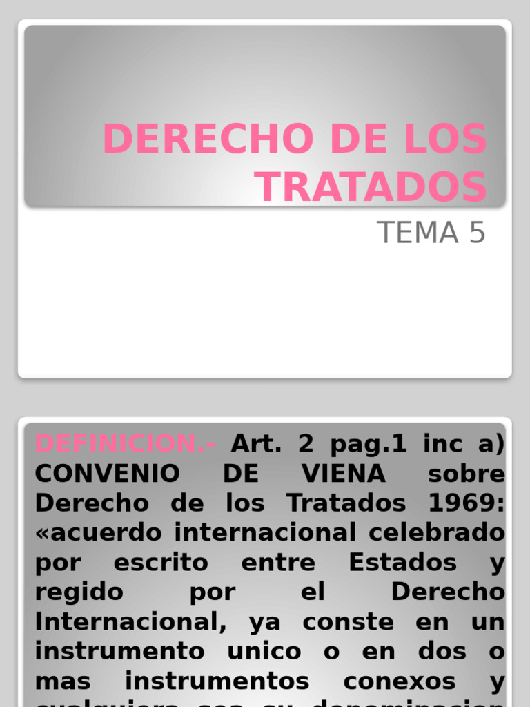 Tema 5. Derecho de Los Tratados | PDF