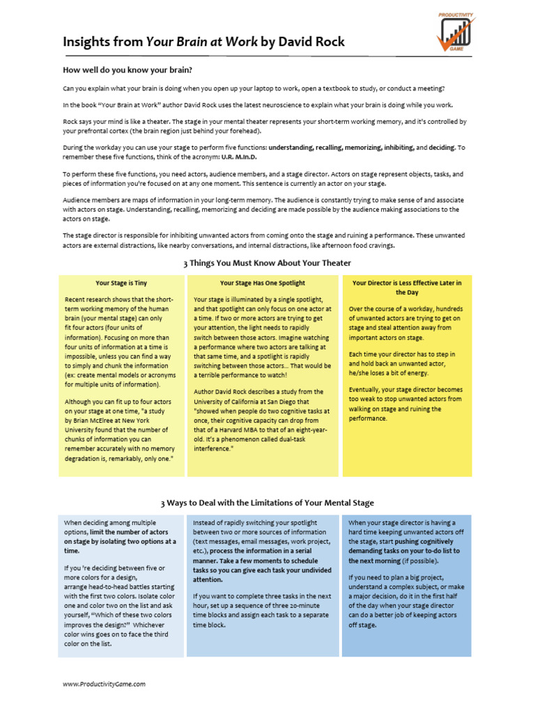 Your Brain at Work | PDF