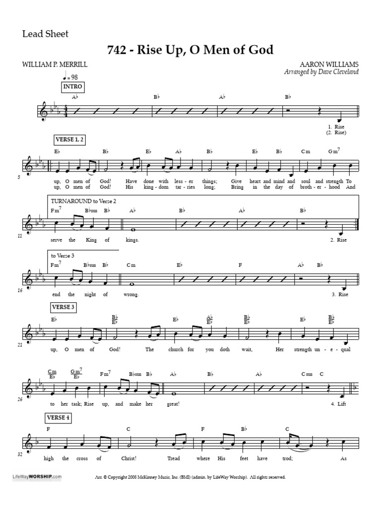 742 - Rise Up, O Men of God: Lead Sheet | PDF
