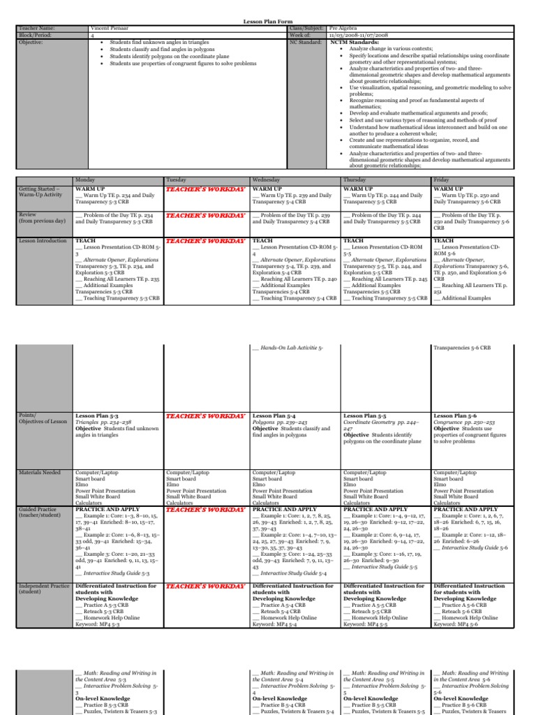 Lesson Plan Week 11 | PDF | Business