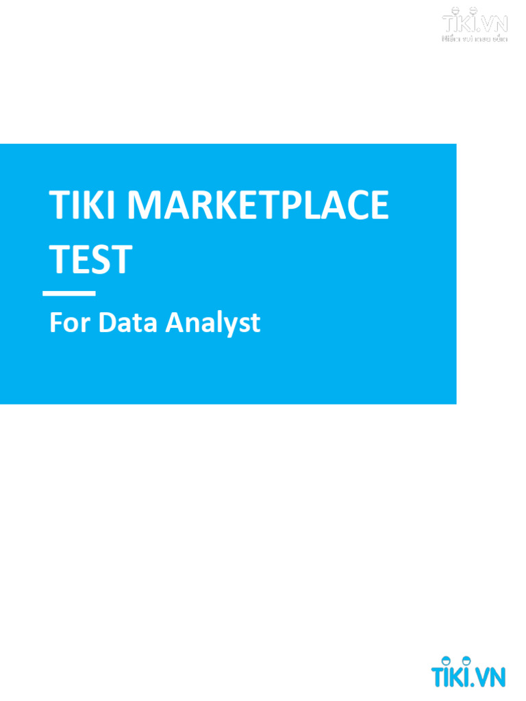 Data analyst test tiki marketplace pdf