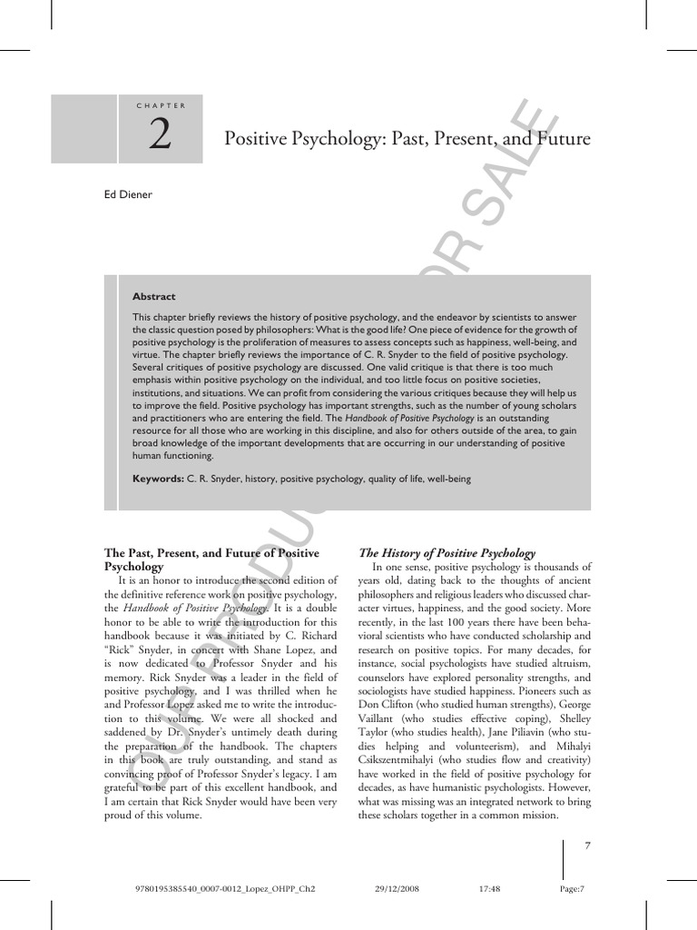 Chapter2 Positive Psychology Past Present and Future (Lopez, Snyder ...