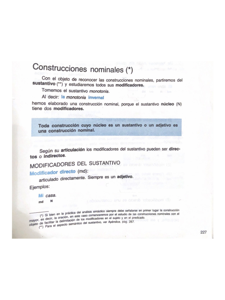 SINTAXIS 1. Construcciones Nominales | PDF