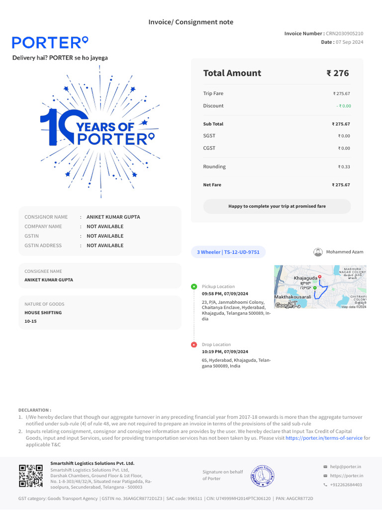 Porter Invoice Download Instructions | PDF