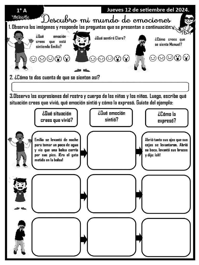 Ficha Emociones - Tutoría | PDF | Relaciones personales, crianza y ...