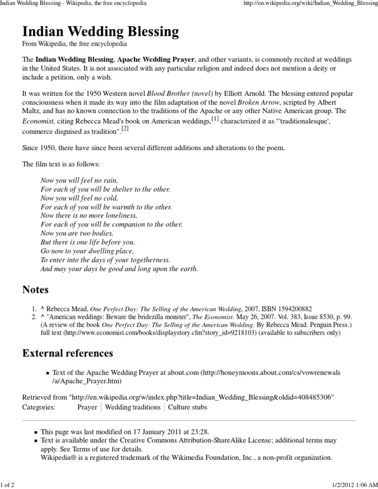 Indian Wedding Blessing