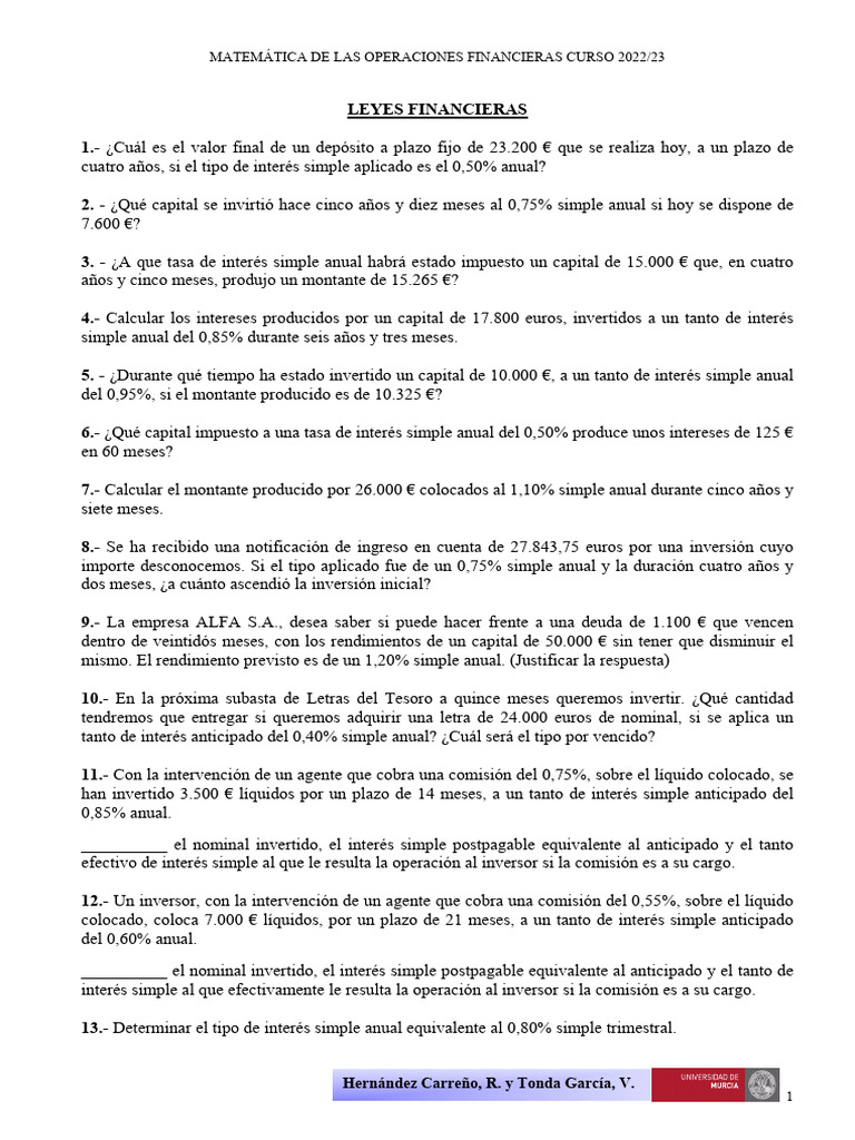 Ejercicios de Interés Simple Resueltos | PDF | Interés | Finanzas y dinero
