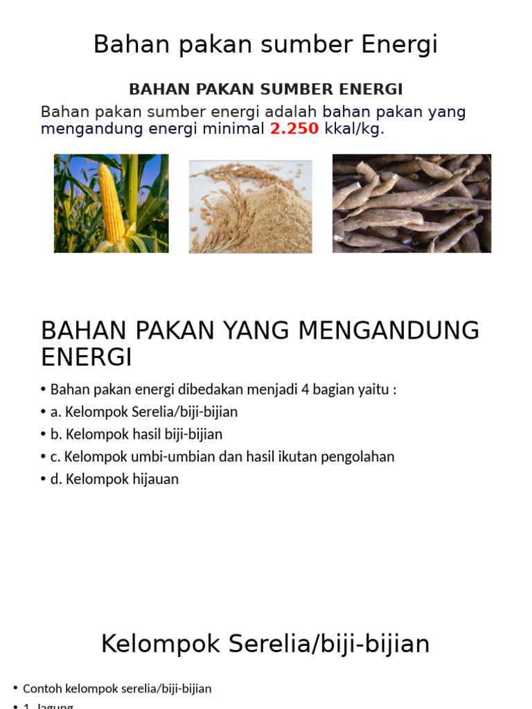 Bahan Pakan Sumber Energi Pdf