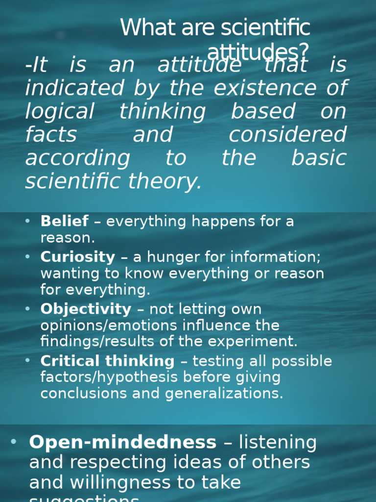 Scientific Attitudes for 4th Graders | PDF | Self-Improvement