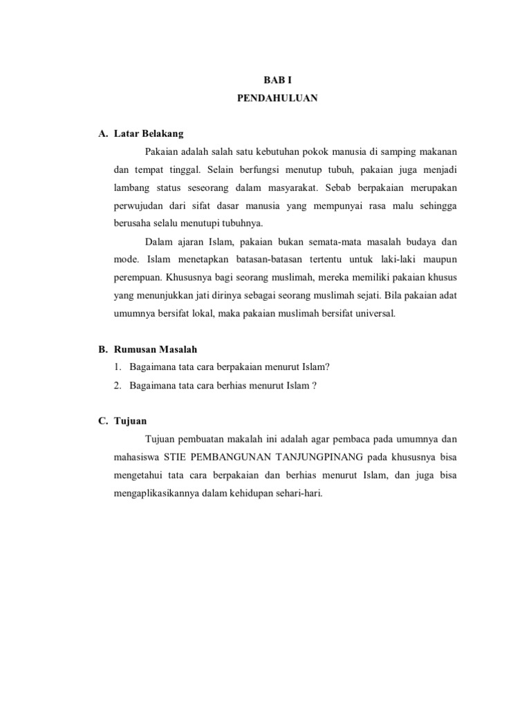 Agama Makalah Adab Berpakaian Dlm Islam