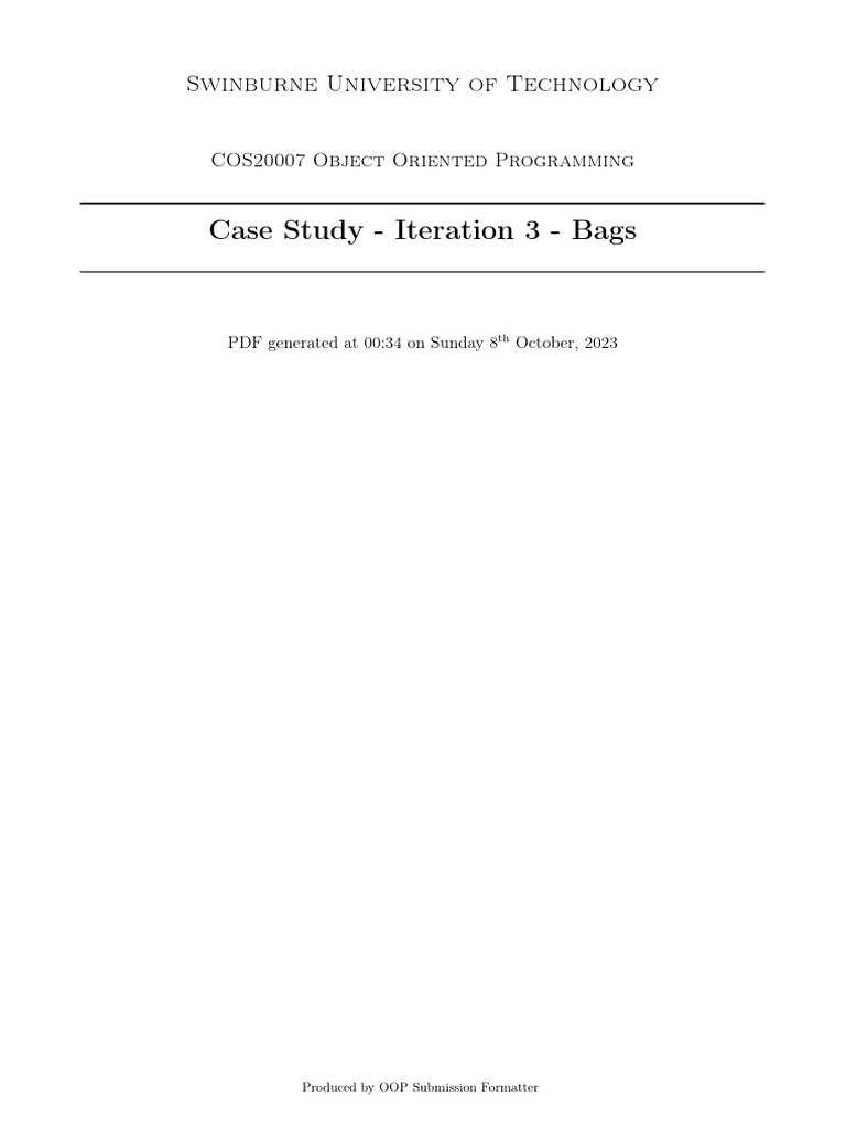 5.2P - Case Study - Iteration 3 - Bags - Submission | PDF