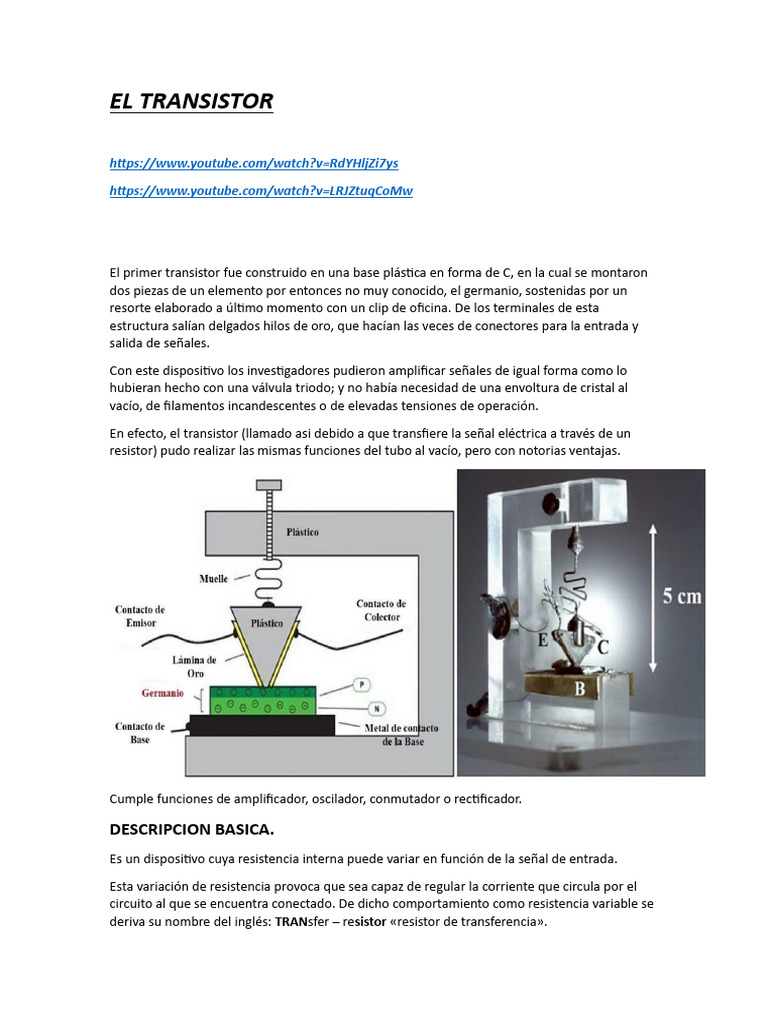 Clase 06-09-24 El Transistor | PDF