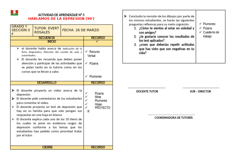 Actividad de Aprendizaje 3 Tutoria 3f | PDF | Cognición | Aprendizaje