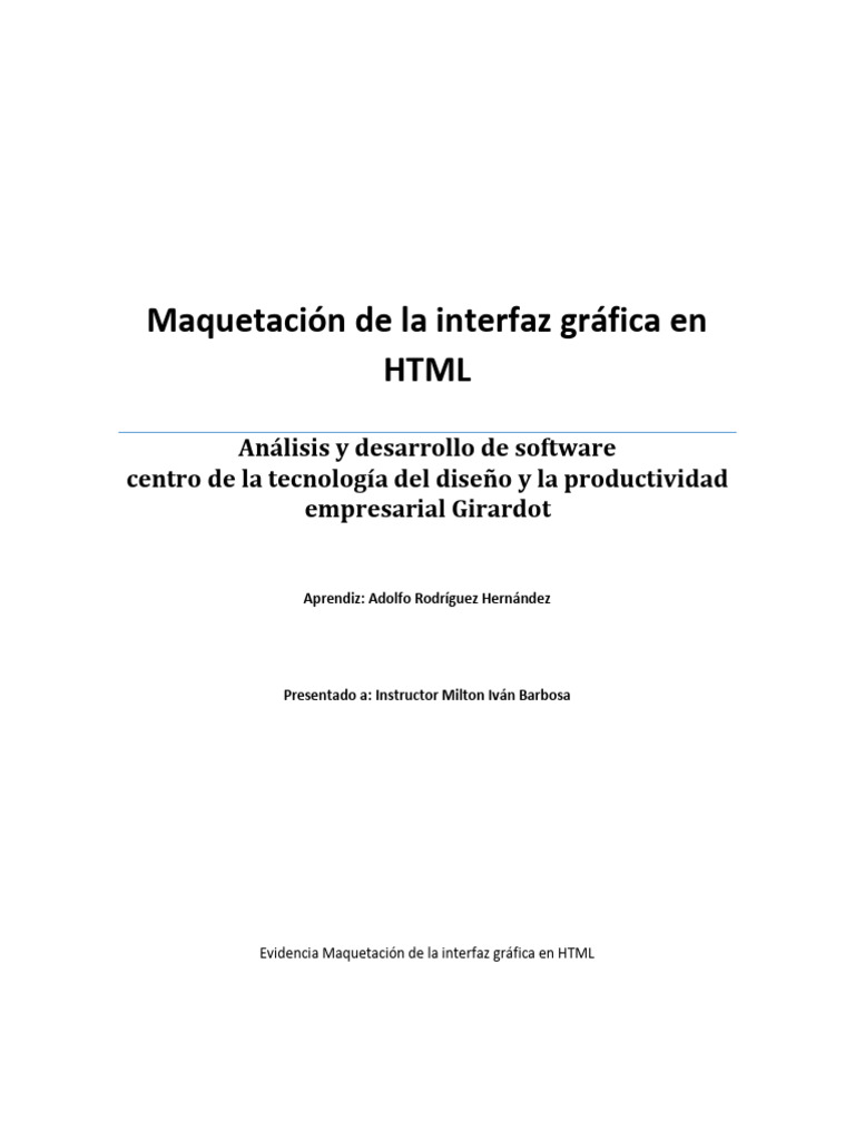 Maquetaci n de la interfaz gr fica en html pdf html red mundial