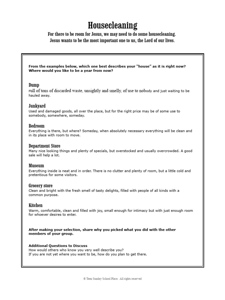 House Cleaning Handout | PDF