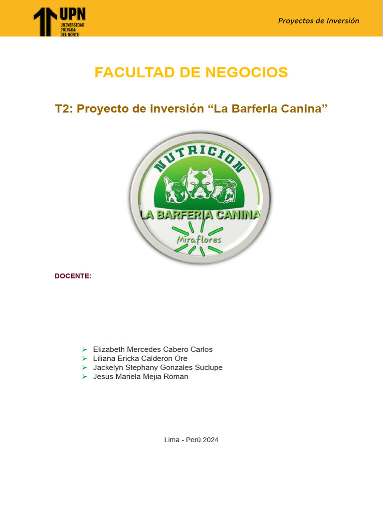 T2 Proyecto de Inversion | PDF