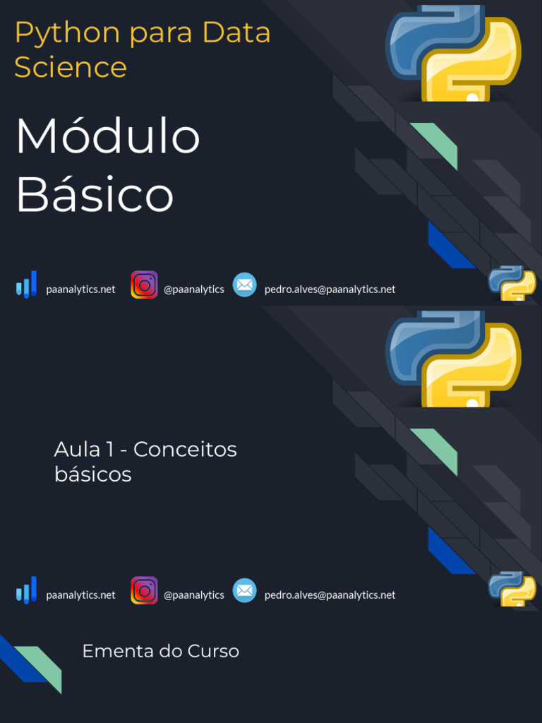 Python+para+Data+Science+e+Analytics+-+V2.0+-+Mo Dulo+ba Sico | PDF