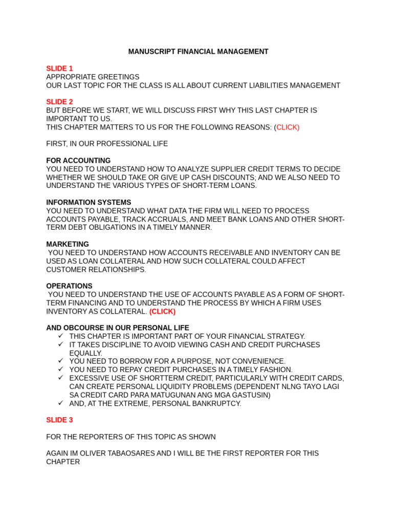 Manuscript Financial Management | PDF