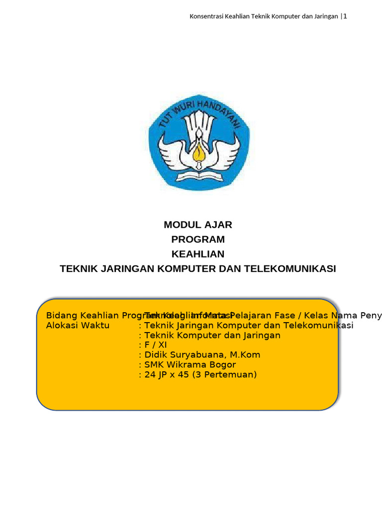 Modul Ajar Teknik Komputer Dan Jaringan Teknologi Jaringan Kabel Dan