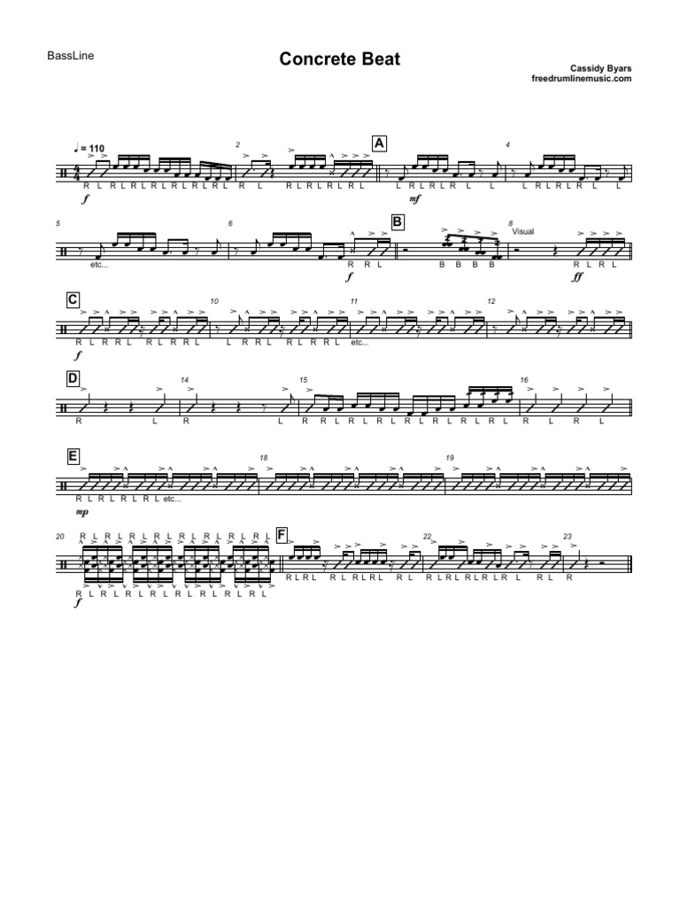 BassLine Rhythm Patterns | PDF
