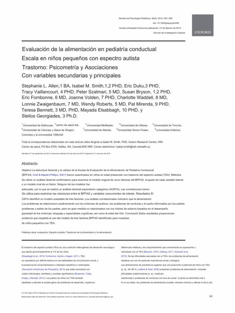 Behavioral Pediatrics Feeding Assessment Scale | PDF