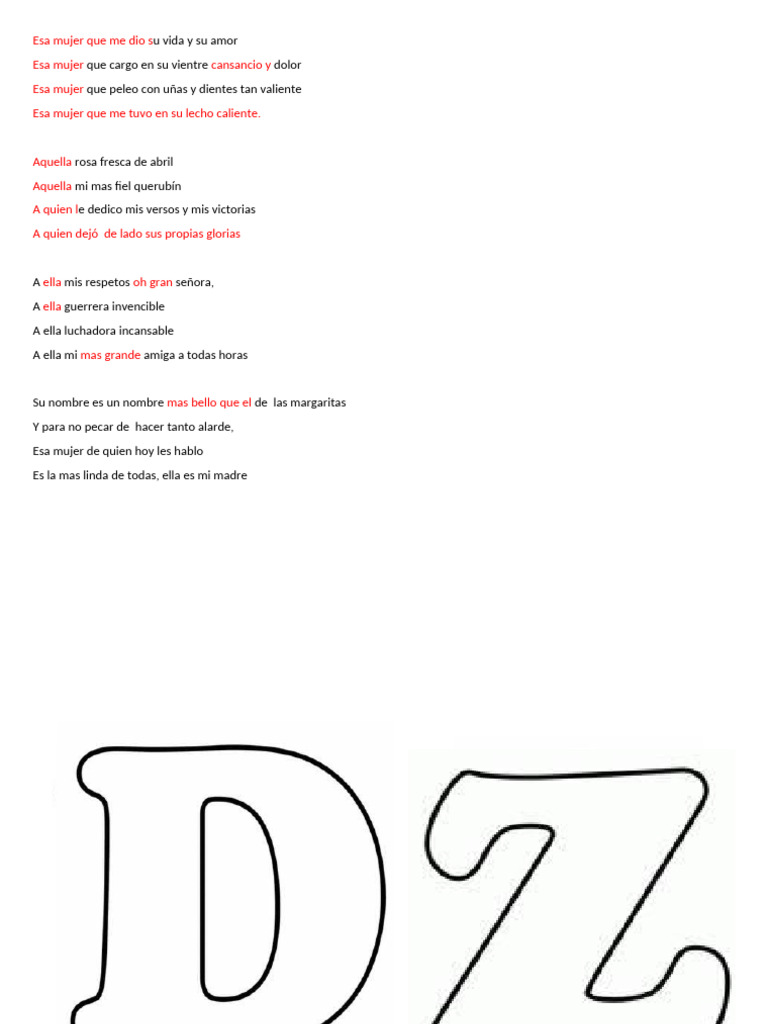 A Ti Que Me Diste Tu Vida Madre Cancion Letra | PDF
